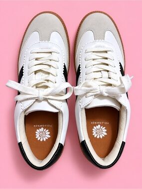 Yellowbox White & Black Retro Trainer Sneakers